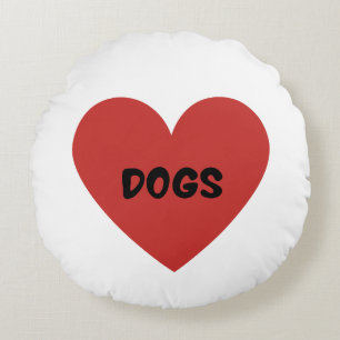 Ich liebe Hunde Rundes Kissen