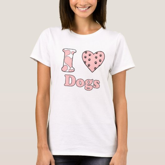 Ich Liebe Hunde T-Shirt (Vorderseite)