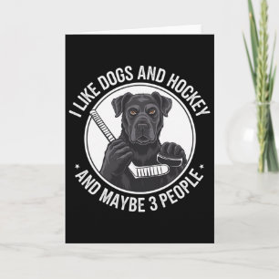 Ich liebe Hunde und Hockey und vielleicht 3 Leute Karte
