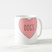 Ich liebe Hundeherz Kaffeetasse (VorderseiteRechts)