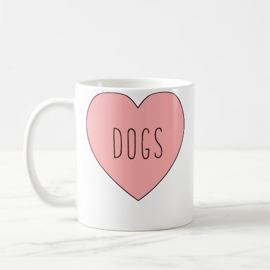 Ich liebe Hundeherz Kaffeetasse (Links)