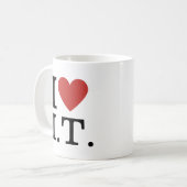 Ich ❤️ Liebe I.T. ANPASSBAR Kaffeetasse (Vorderseite Links)