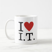 Ich ❤️ Liebe I.T. ANPASSBAR Kaffeetasse (Links)