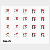 Ich ❤️ Liebe I.T. ANPASSBARE Aufkleber (Blatt)
