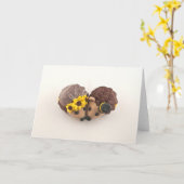 Ich Liebe Igel! Grußkarte. Karte (Gelbe Blume)