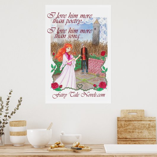 Ich Liebe ihm mehr als Poesie: Fisch und Rose Post Poster (Küche)