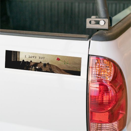 Ich Liebe Ihnen, alte Schreibmaschine Rote Rose Vi Autoaufkleber (Auf Lkw)