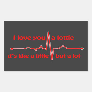 Ich Liebe Ihnen ein kleines, herzschlagartiges nie Rechteckiger Aufkleber