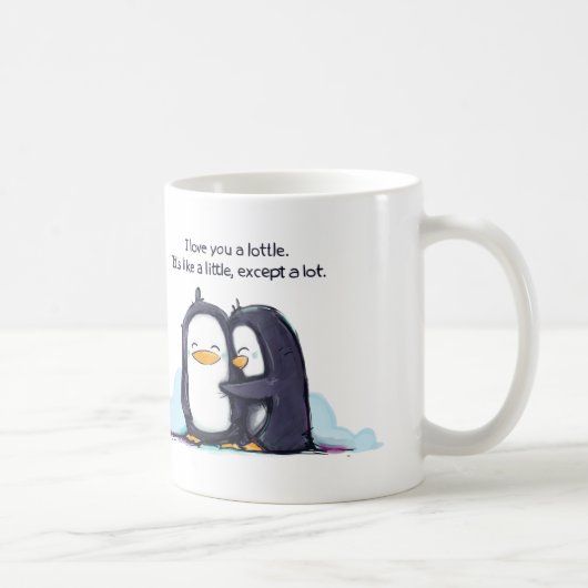 Ich LIEBE Ihnen ein wenig Pinguine - Tasse (Rechts)