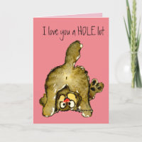 Ich Liebe Ihnen eine HOLE LOCH Cartoon Cat Grußkar