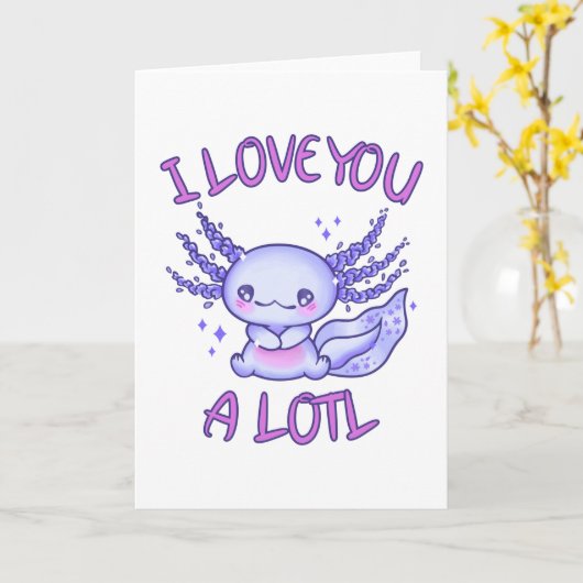 Ich Liebe Ihnen eine Lose Axolotl in der Liebe Karte (Gelbe Blume)