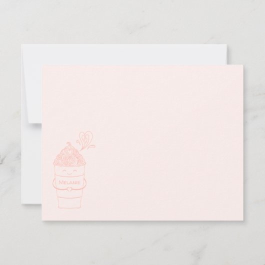 Ich Liebe Ihnen einen Niedlichen Kawaii Kaffee Cup Mitteilungskarte (Rückseite)