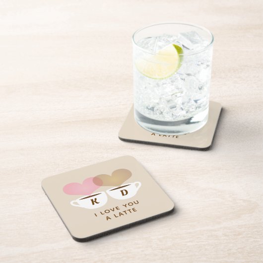 Ich Liebe Ihnen einen Post-Custom Monogram-Initial Getränkeuntersetzer (Rechte Seite)