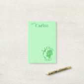 Ich Liebe Ihnen Erde, Skizze, grüne Personalisiert Post-it Klebezettel (Auf Schreibtisch)