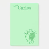 Ich Liebe Ihnen Erde, Skizze, grüne Personalisiert Post-it Klebezettel (Vorderseite)