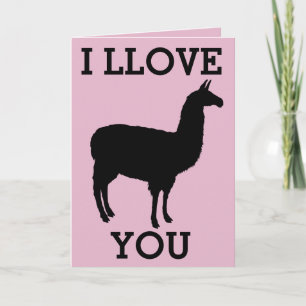 ICH LIEBE IHNEN LLAMA-KARTEN KARTE