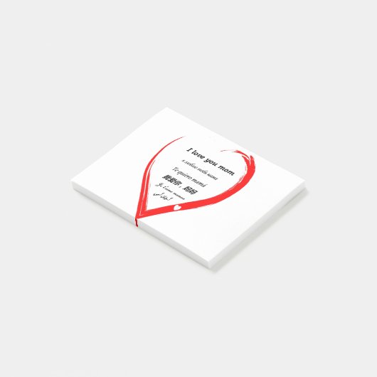 ICH LIEBE IHNEN MAMA POST-IT KLEBEZETTEL (angewinkelt)