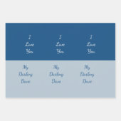 Ich Liebe Ihnen meinen dunkelblauen Farbblock Geschenkpapier Set (Vorderseite)