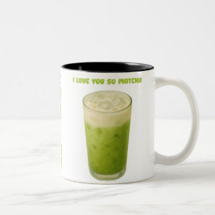 ICH LIEBE IHNEN SO MATCHA, MATCHA GREEN TEA-LIEBE ZWEIFARBIGE TASSE