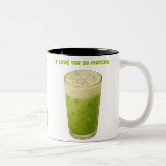 ICH LIEBE IHNEN SO MATCHA, MATCHA GREEN TEA-LIEBE ZWEIFARBIGE TASSE