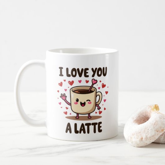 ICH LIEBE IHNEN SPÄTE KAFFEETASSE (Mit Donut)