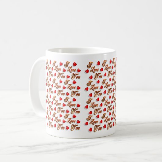 Ich Liebe Ihnen Valentinherzen Tasse, Kaffeetasse (Vorderseite Links)