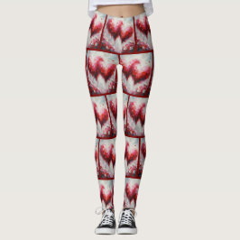 Ich Liebe Ihnen zwei Abstrakte Herzen Malerei Vale Leggings