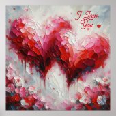 Ich Liebe Ihnen zwei Abstrakte Herzen Malerei Vale Poster (Vorne)