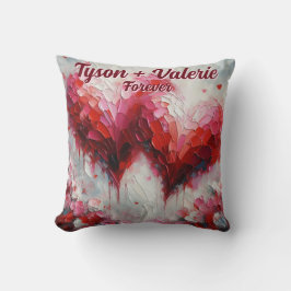 Ich Liebe Ihnen zwei Abstrakte Herzen Personalisie Kissen