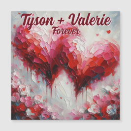 Ich Liebe Ihnen zwei Abstrakte Herzen Personalisie Magnetkarte