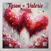 Ich Liebe Ihnen zwei Abstrakte Herzen Personalisie Poster (Vorne)