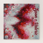 Ich Liebe Ihnen zwei Abstrakte Herzen Personalisie Puzzle (Horizontal)