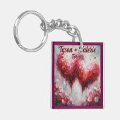 Ich Liebe Ihnen zwei Abstrakte Herzen Personalisie Schlüsselanhänger (Vorderseite links)