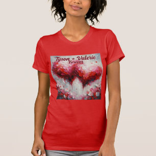 Ich Liebe Ihnen zwei Abstrakte Herzen Personalisie T-Shirt