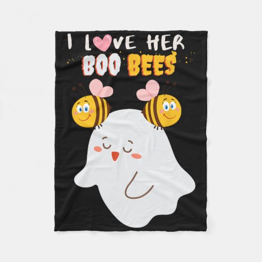 Ich Liebe Ihre Boo Bees Funny Halloween Couple Hus Fleecedecke (Vorderseite)
