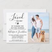 Ich liebe ihre erste moderne Foto Hunde-Verlobung Einladung (Vorderseite)