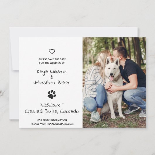 Ich liebe ihre erste - moderne Niedliche Einfache  Save The Date (Rückseite)