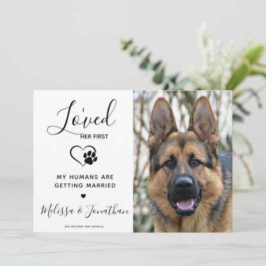 Ich liebe ihre erste moderne QR Code Haustier Hoch Einladung (Stehend Vorderseite)