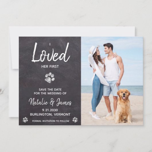 Ich liebe ihre erste Rustikale Hochzeit Save The Date (Vorderseite)