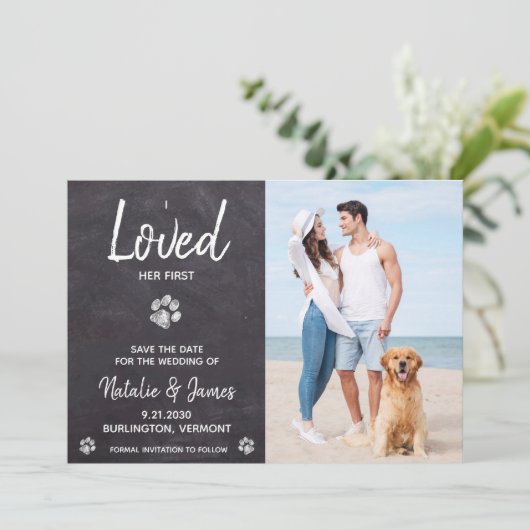 Ich liebe ihre erste Rustikale Hochzeit Save The Date (Stehend Vorderseite)