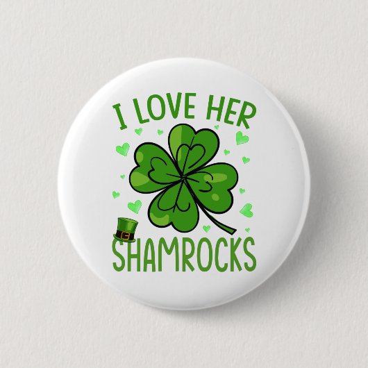 Ich Liebe Ihre Kleeblätter St Patrick's Day Button (Vorderseite)