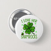 Ich Liebe Ihre Kleeblätter St Patrick's Day Button (Vorne & Hinten)