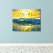 Ich Liebe Ihre Präsenz, Psalm 16:11 Ozean Sonnenun Leinwanddruck (Insitu (Holzboden))