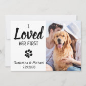 Ich liebe ihren ersten Haustier, der ein Foto für  Save The Date (Vorderseite)