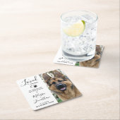 Ich liebe ihren ersten Hund, der Hochzeit mit dem Rechteckiger Pappuntersetzer (Vor Ort)