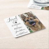 Ich liebe ihren ersten Hund, der Hochzeit mit dem Rechteckiger Pappuntersetzer (angewinkelt)