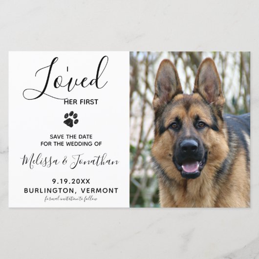 Ich liebe ihren ersten Hund Hochzeit speichern das (Vorderseite)