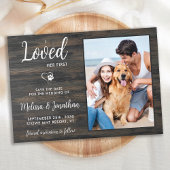 Ich liebe ihren ersten Rustikalen Foto Hund Save The Date