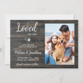 Ich liebe ihren ersten Rustikalen Foto Hund Save The Date (Vorderseite)