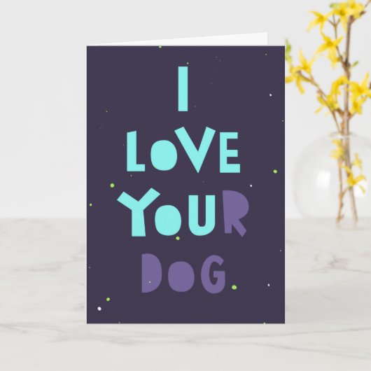 Ich Liebe Ihren Hund, schneesichere Karte, anpassb Karte (Gelbe Blume)